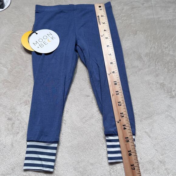 Moon and Beck Baby 6-12 Months Blue/White Stripe Signature Leggings New - Picture 7 of 8